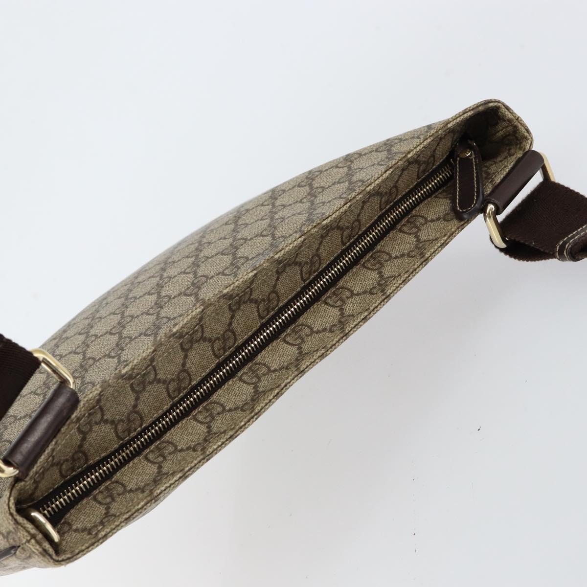 GUCCI GG Supreme Shoulder Bag PVC Beige Gold 201446 Auth yk19779