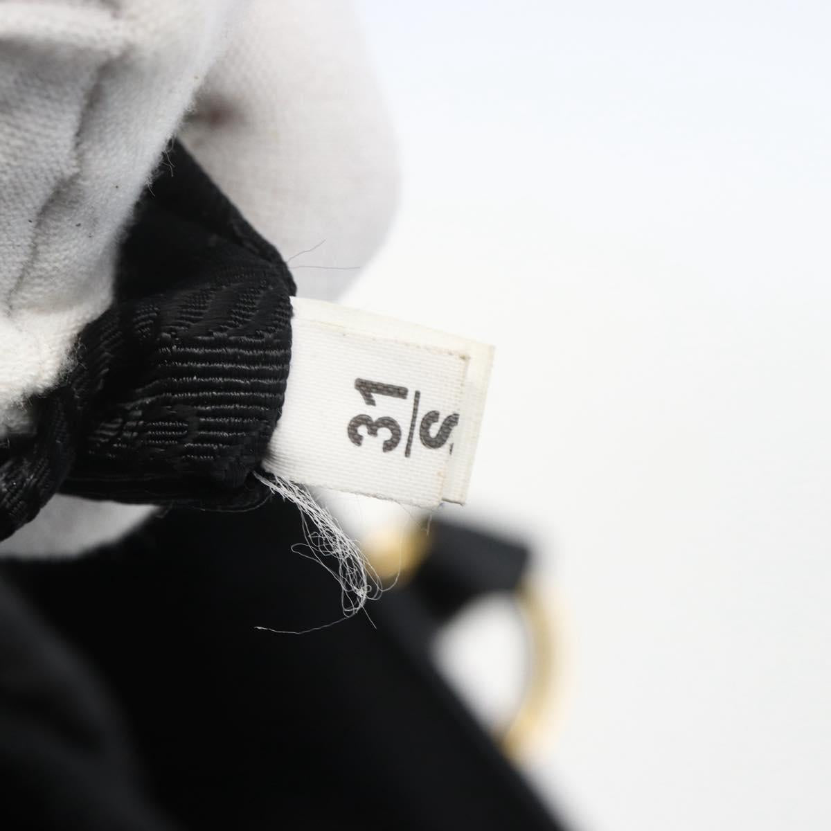 PRADA Hand Bag Leather 2way Black Gold Auth yk19782