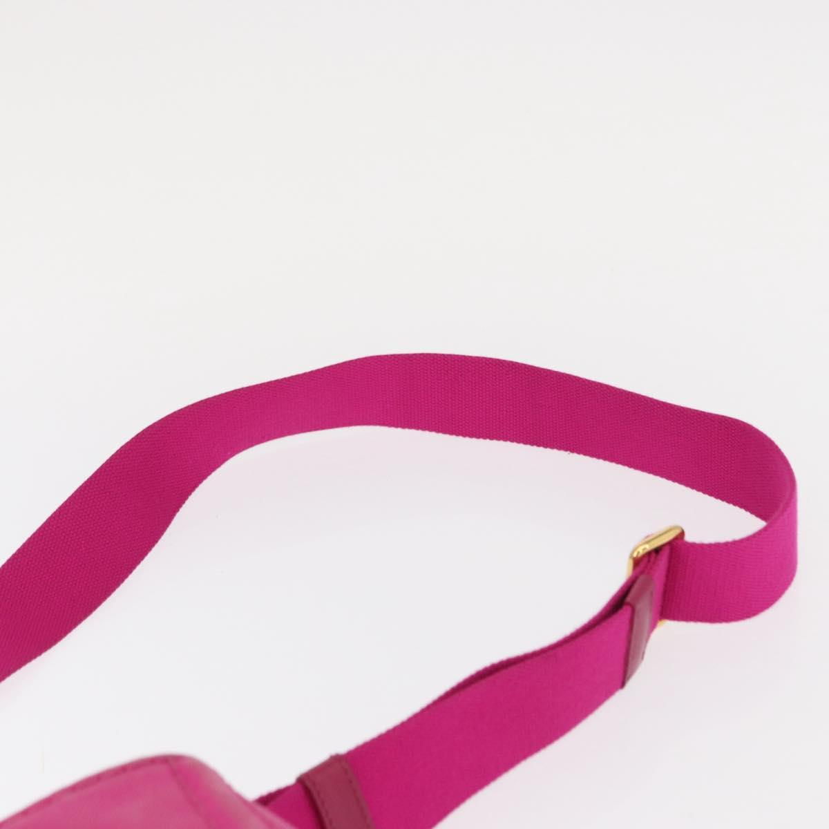 PRADA Canapa PM Hand Bag Canvas 2way Pink Gold Auth yk19785