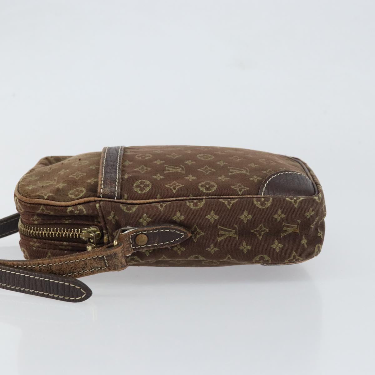 LOUIS VUITTON Monogram Mini Lin Danube Shoulder Bag Ebene M95228 LV Auth yk19789