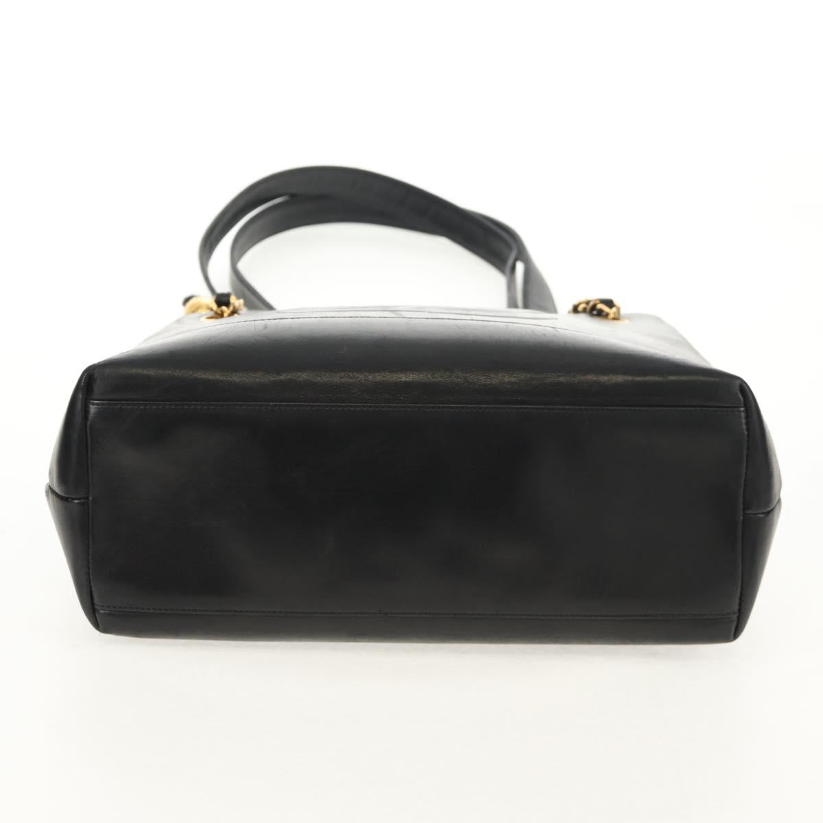 CHANEL COCO Mark Chain Shoulder Bag Lamb Skin Black Gold CC Auth yk19790V