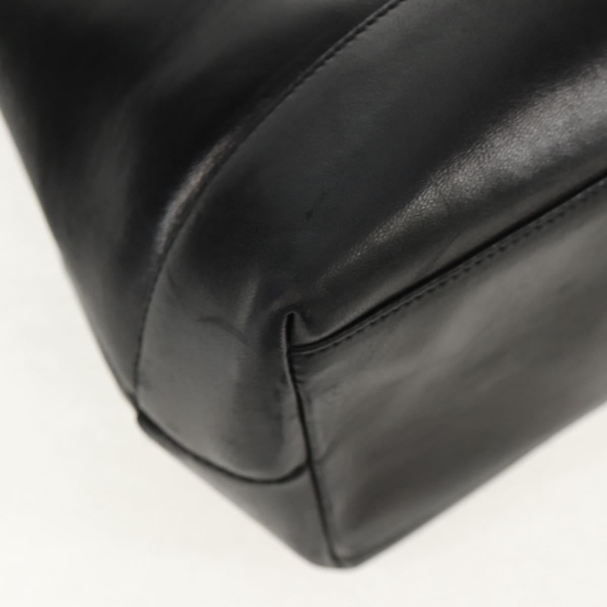 CHANEL COCO Mark Chain Shoulder Bag Lamb Skin Black Gold CC Auth yk19790V