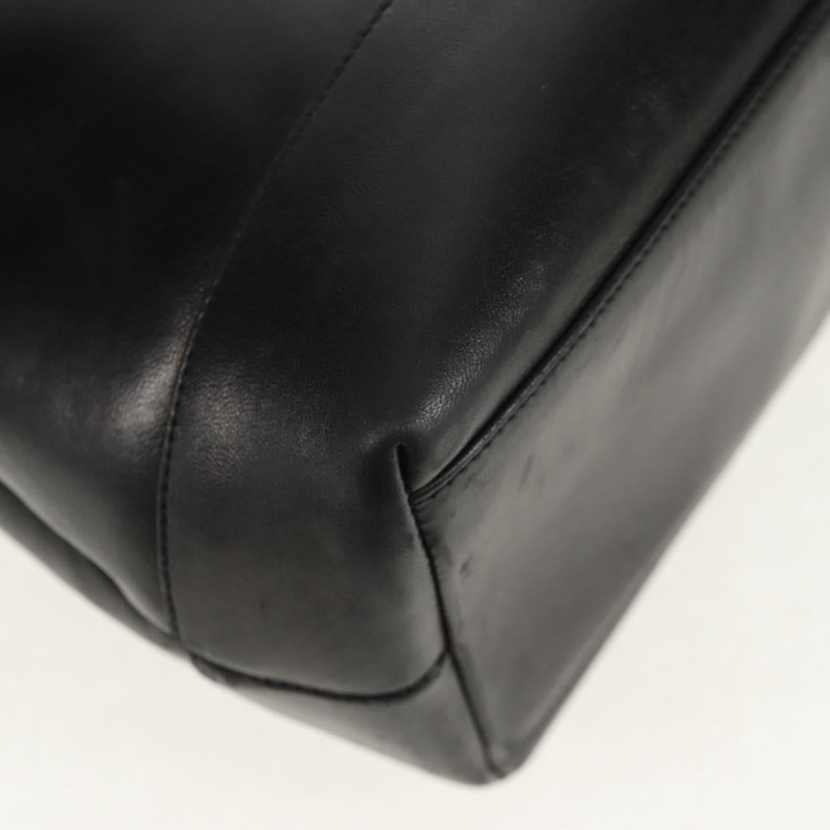 CHANEL COCO Mark Chain Shoulder Bag Lamb Skin Black Gold CC Auth yk19790V