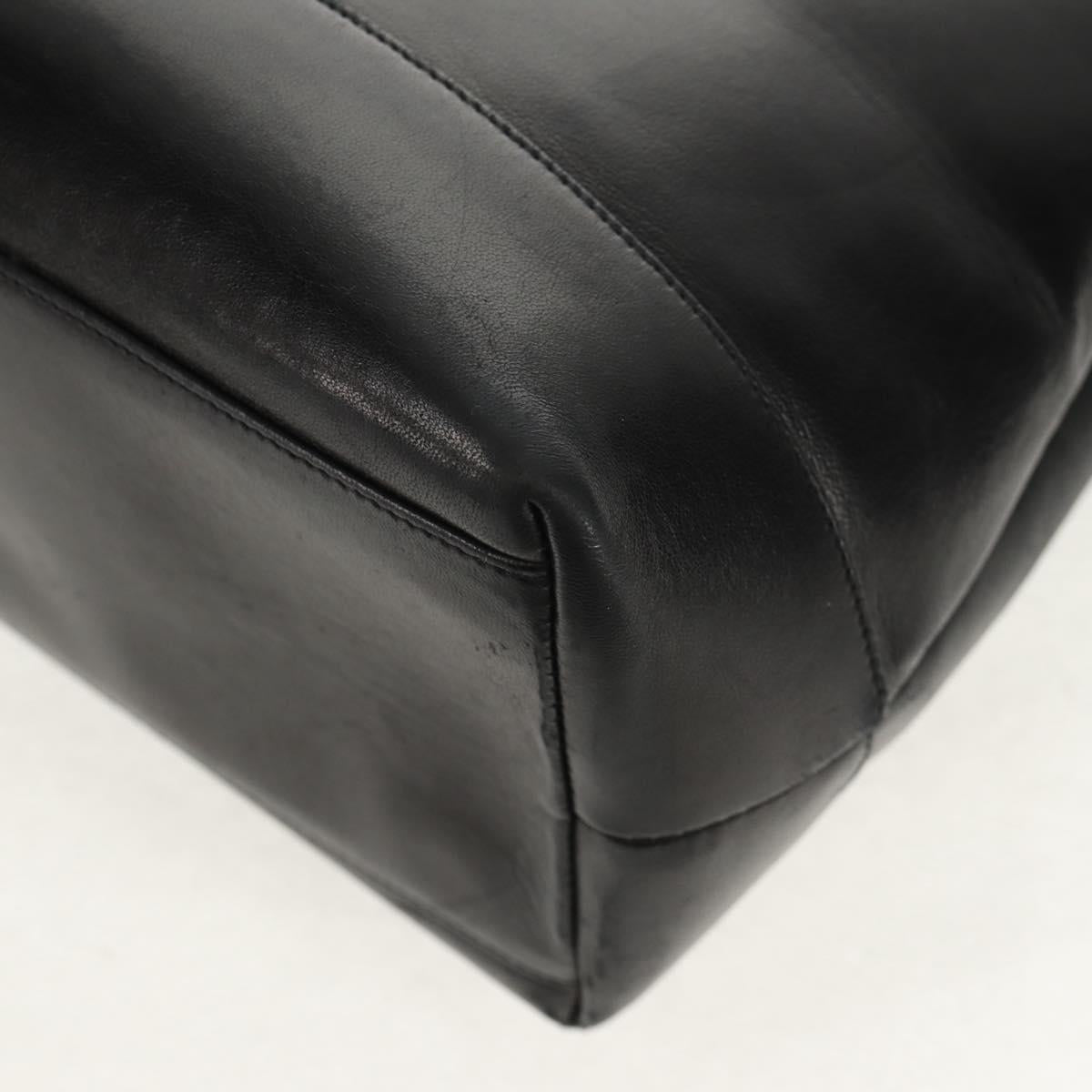 CHANEL COCO Mark Chain Shoulder Bag Lamb Skin Black Gold CC Auth yk19790V