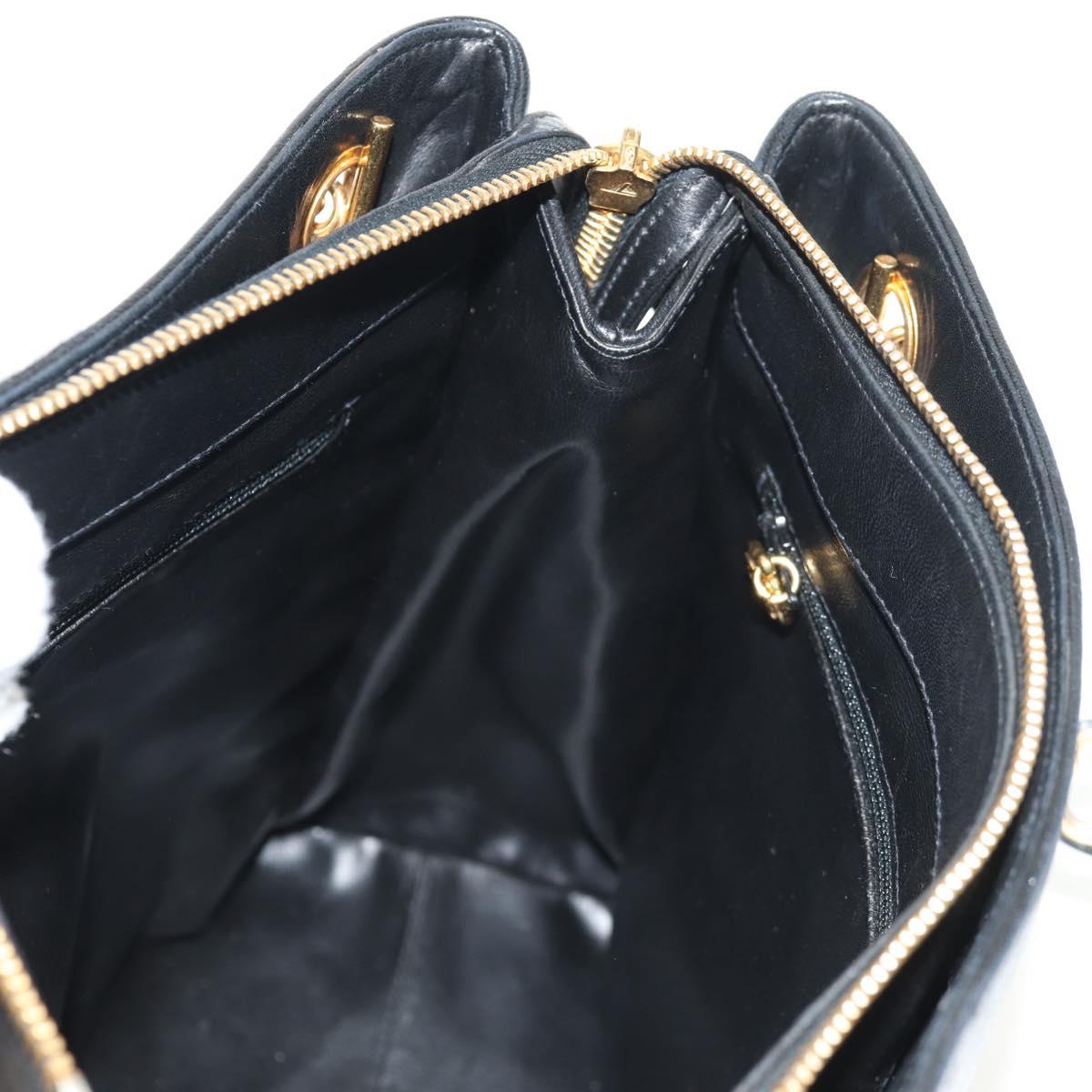 CHANEL COCO Mark Chain Shoulder Bag Lamb Skin Black Gold CC Auth yk19790V