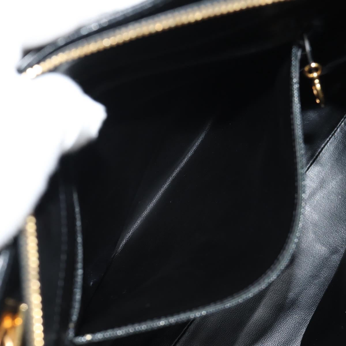 CHANEL COCO Mark Chain Shoulder Bag Lamb Skin Black Gold CC Auth yk19790V