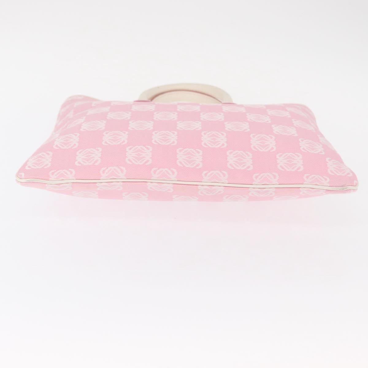 LOEWE Anagram Hand Bag Canvas Pink Silver Auth yk19791