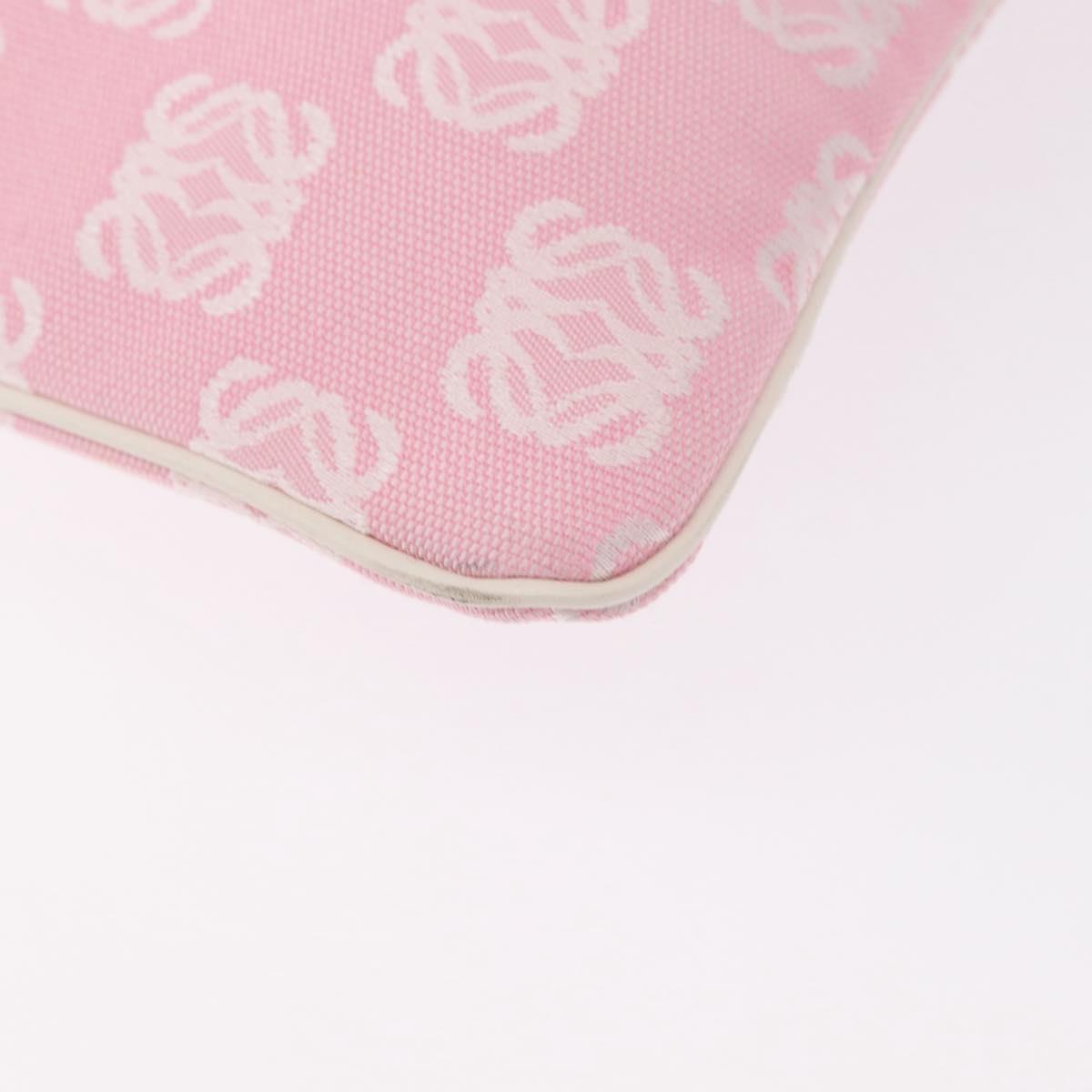 LOEWE Anagram Hand Bag Canvas Pink Silver Auth yk19791