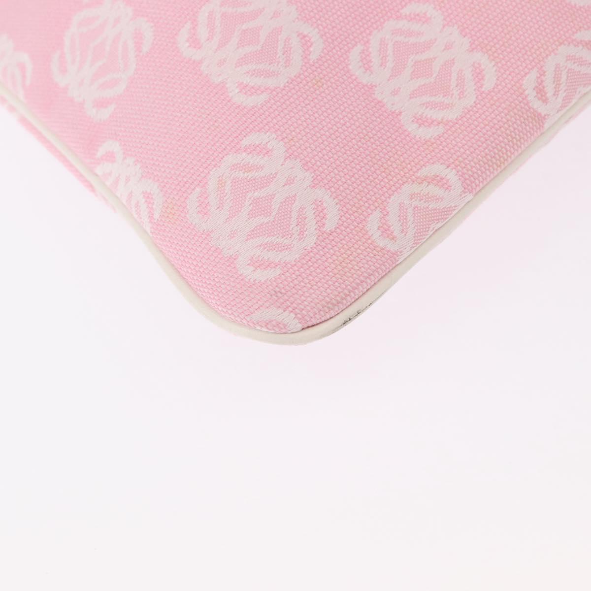 LOEWE Anagram Hand Bag Canvas Pink Silver Auth yk19791