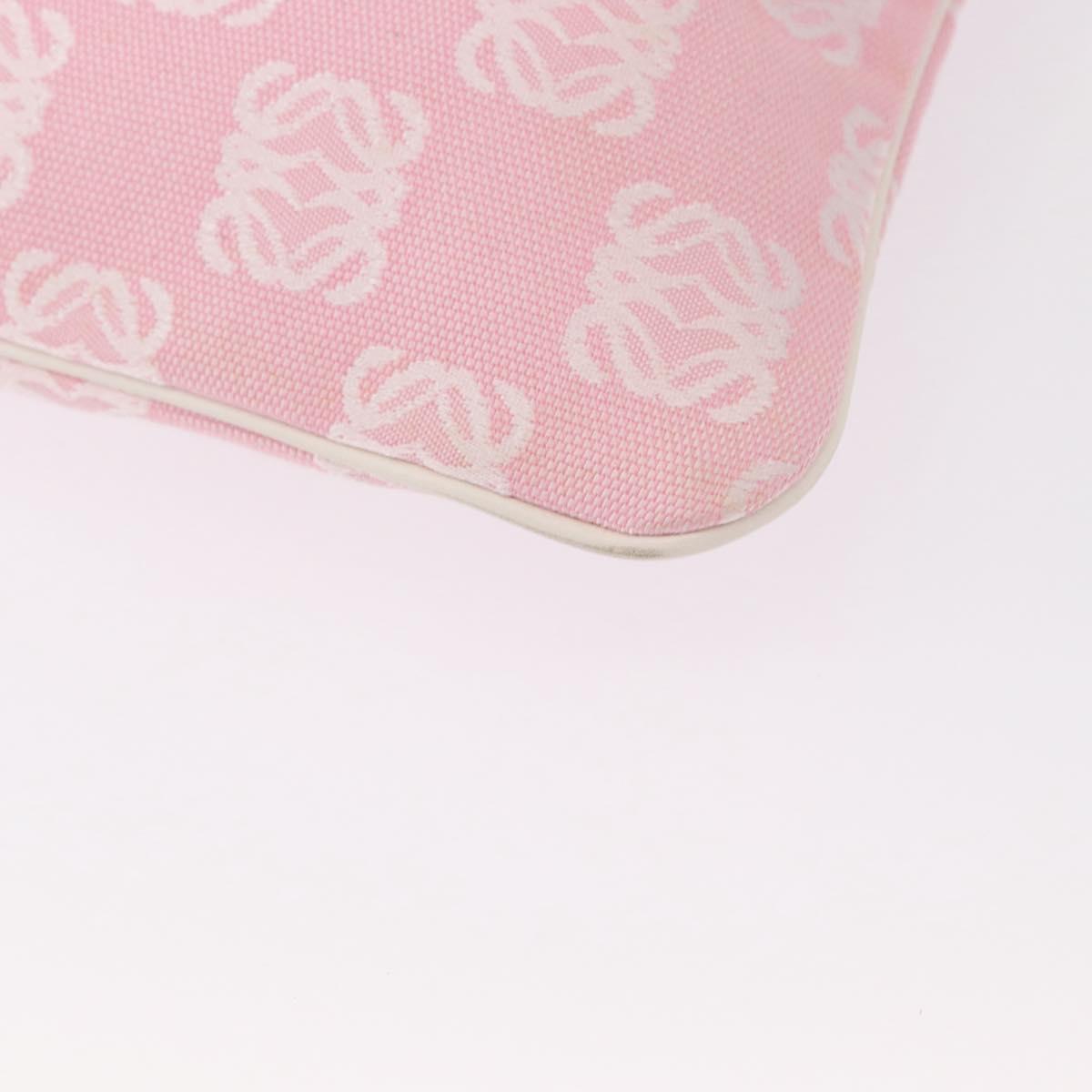 LOEWE Anagram Hand Bag Canvas Pink Silver Auth yk19791