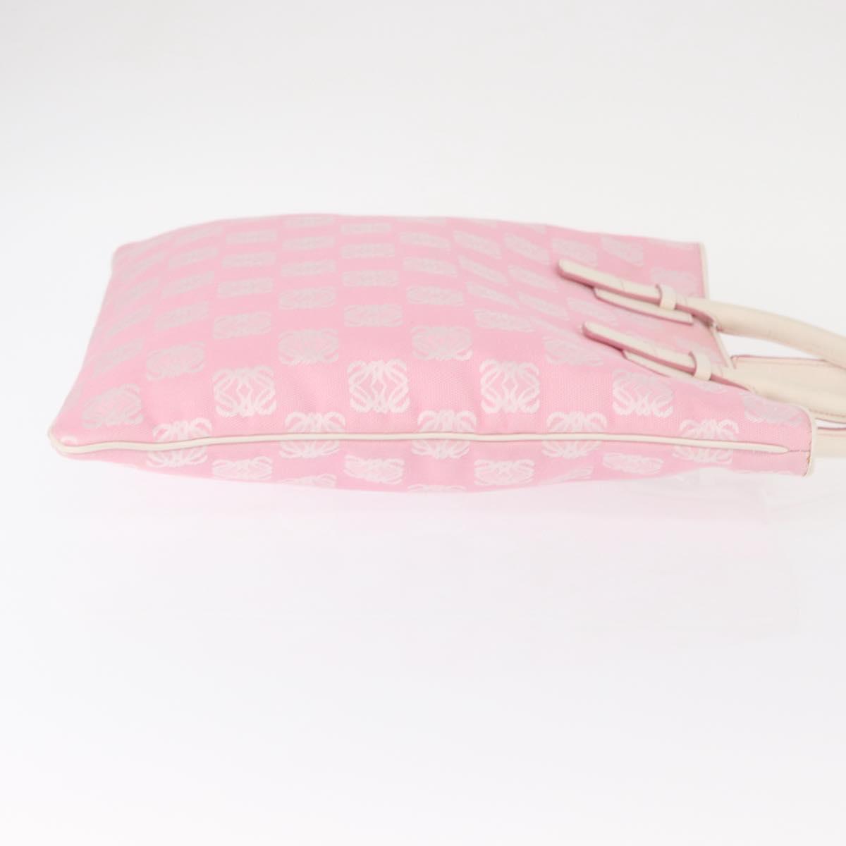 LOEWE Anagram Hand Bag Canvas Pink Silver Auth yk19791