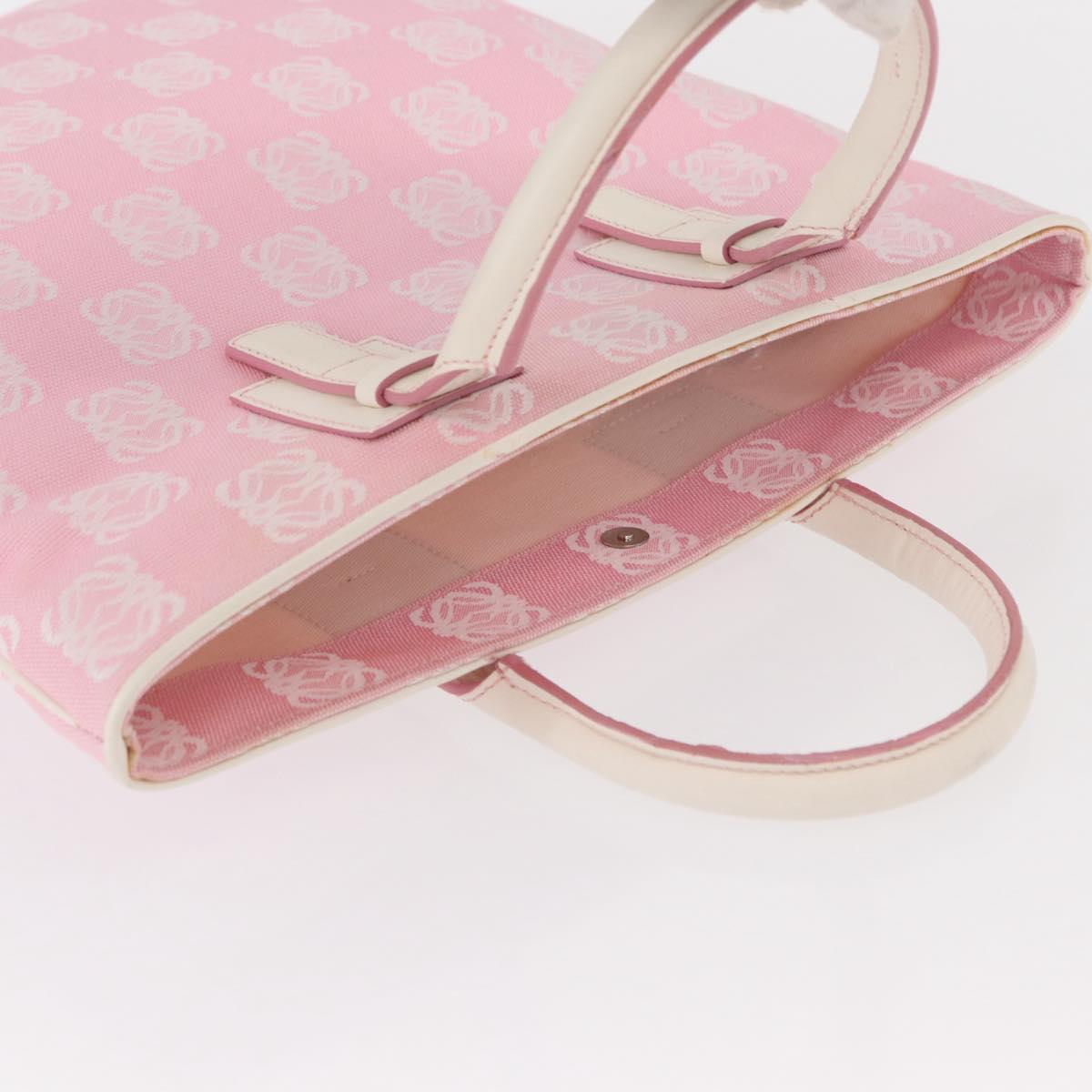 LOEWE Anagram Hand Bag Canvas Pink Silver Auth yk19791