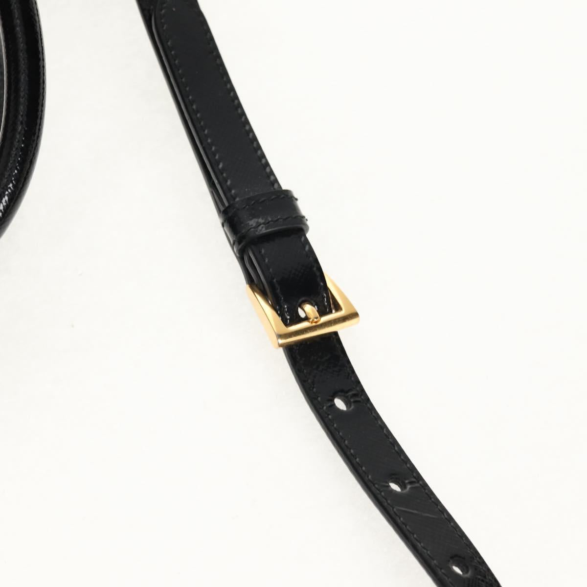 PRADA Galleria Hand Bag Safiano leather 2way Black Gold Auth yk19794V