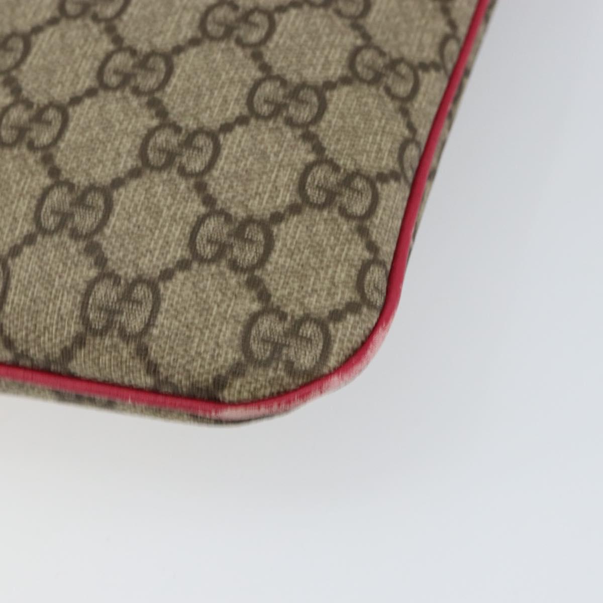 GUCCI GG Supreme Hand Bag PVC Beige 117551 Auth yk19795