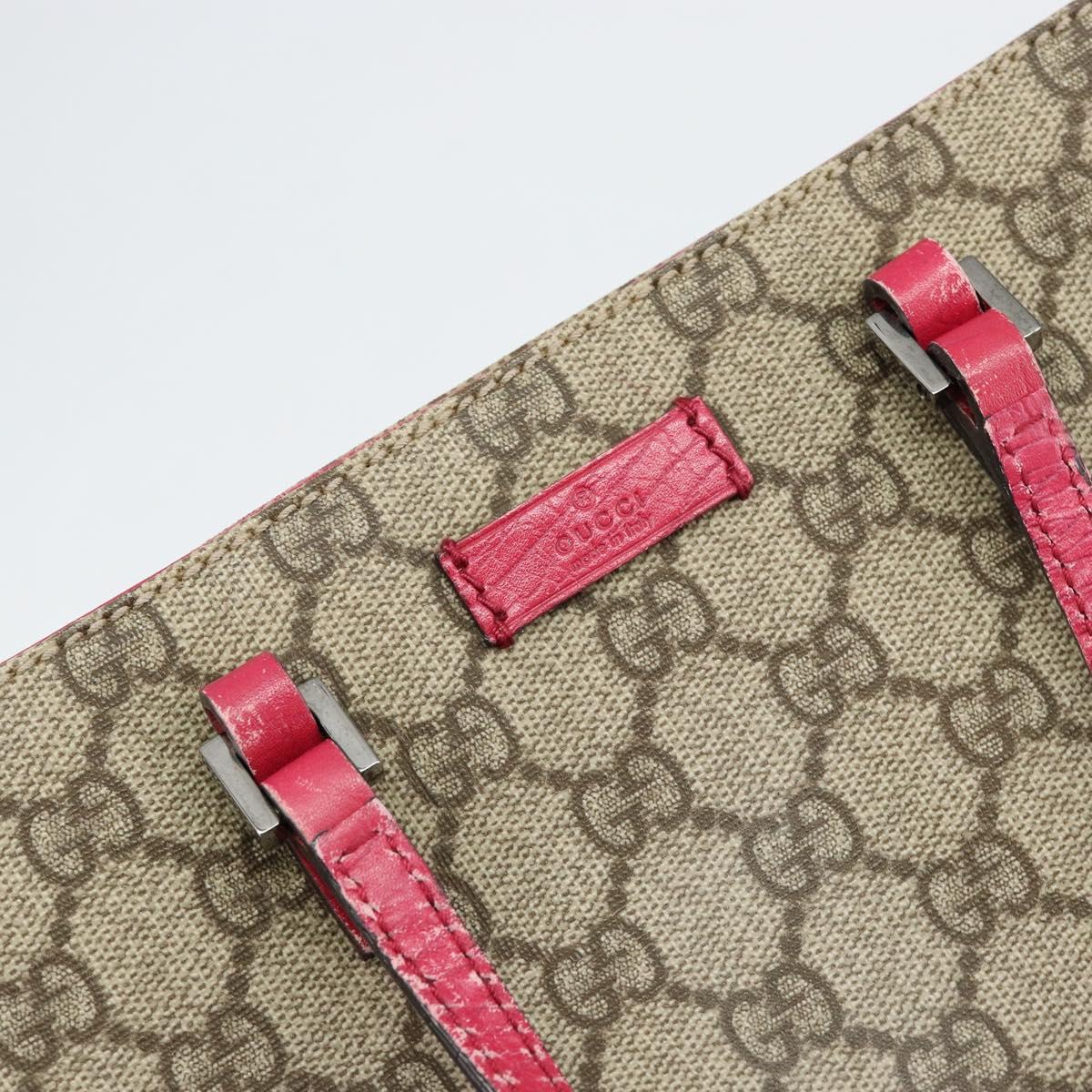 GUCCI GG Supreme Hand Bag PVC Beige 117551 Auth yk19795