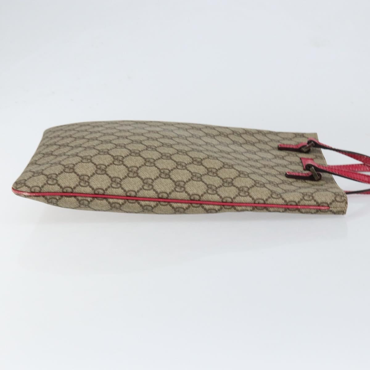 GUCCI GG Supreme Hand Bag PVC Beige 117551 Auth yk19795