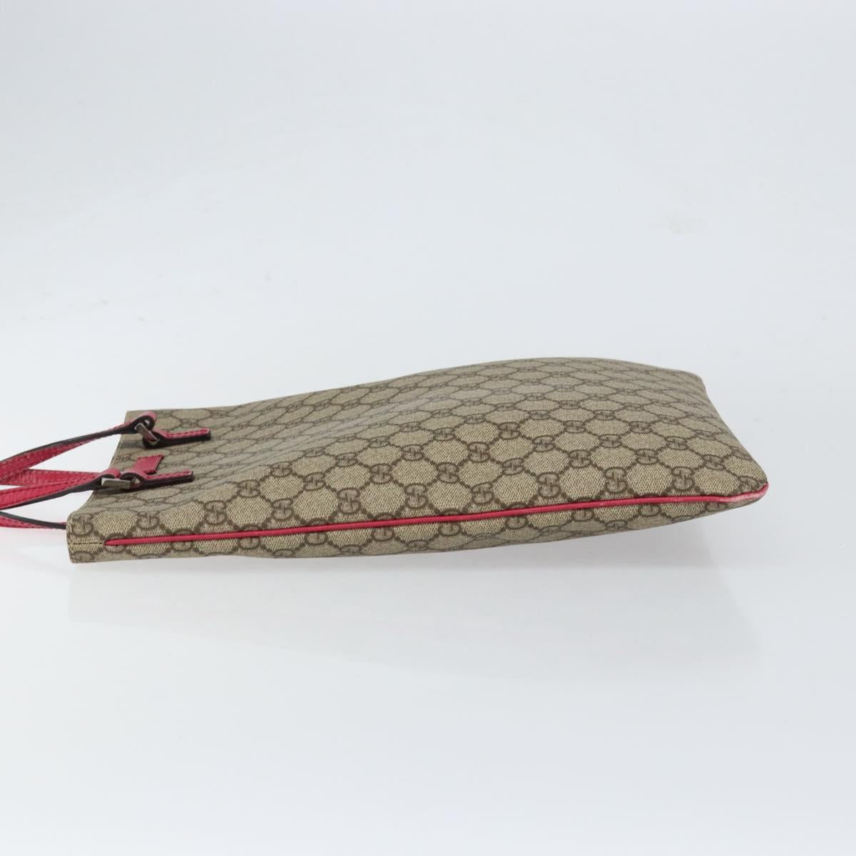 GUCCI GG Supreme Hand Bag PVC Beige 117551 Auth yk19795