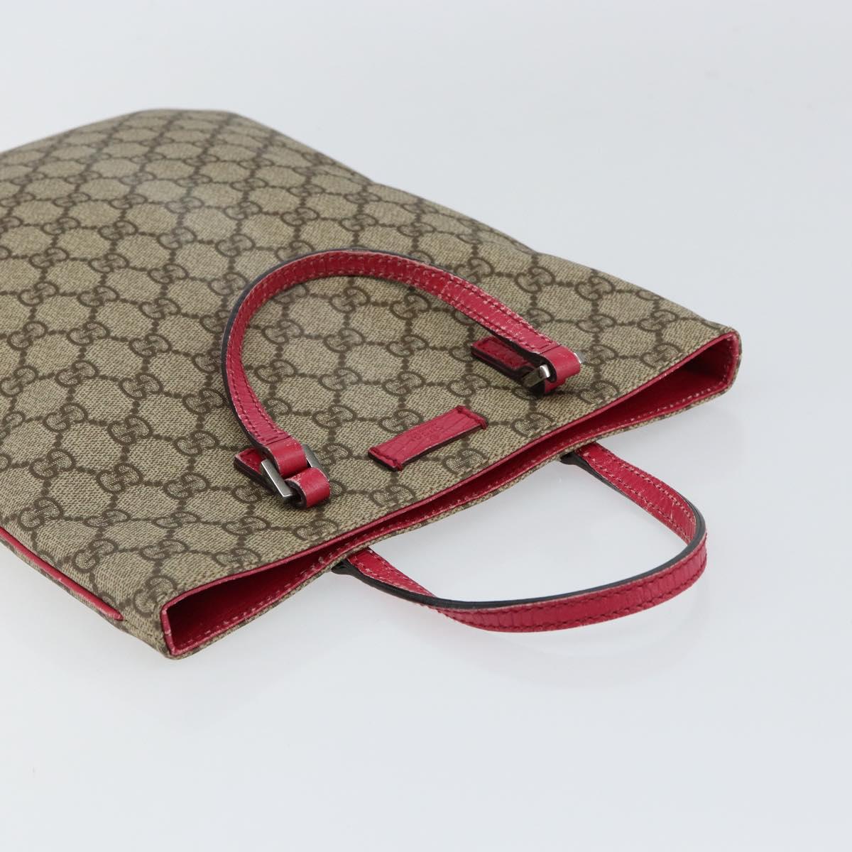 GUCCI GG Supreme Hand Bag PVC Beige 117551 Auth yk19795