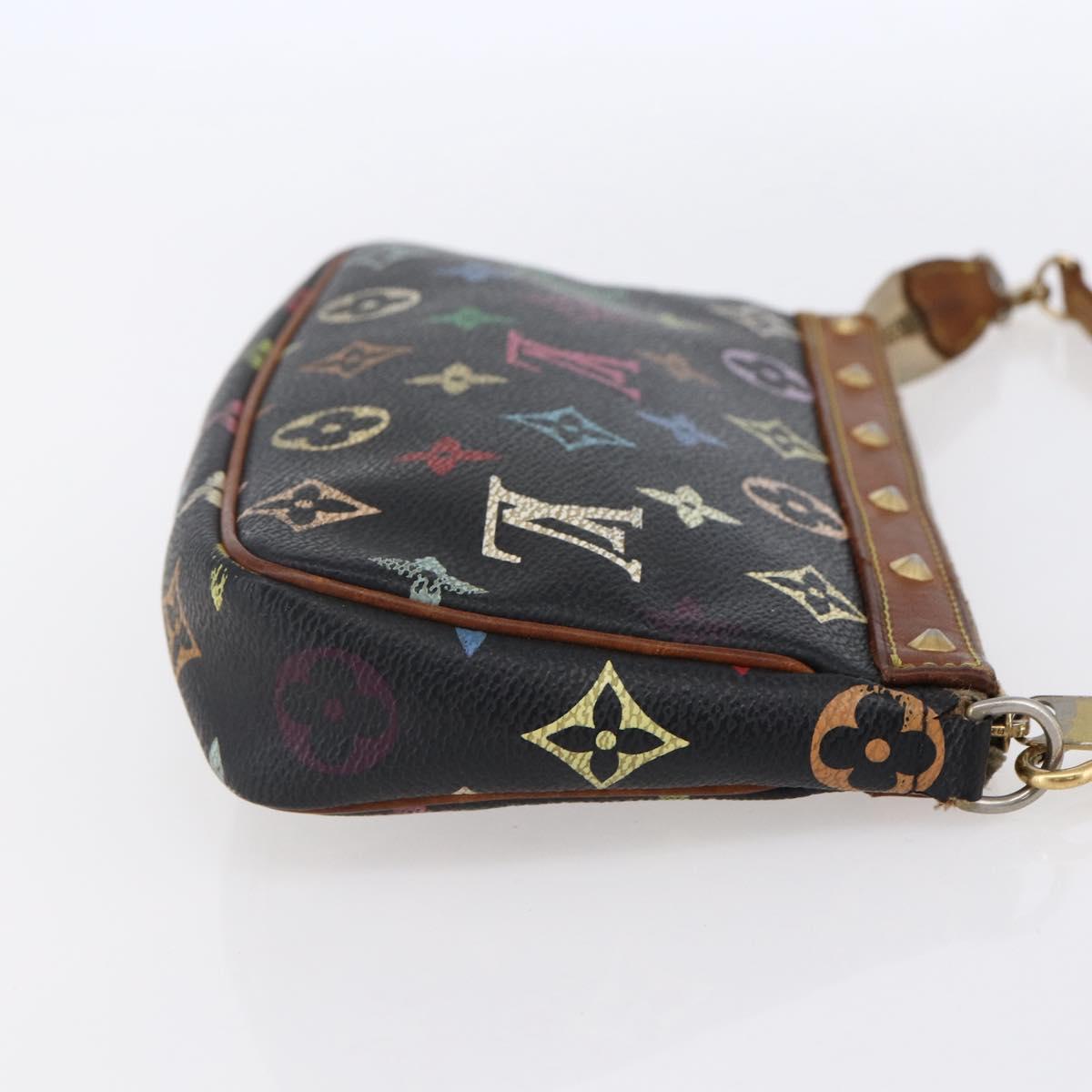 LOUIS VUITTON Multicolor Pochette Accessoires Pouch Black M92648 LV Auth yk19799