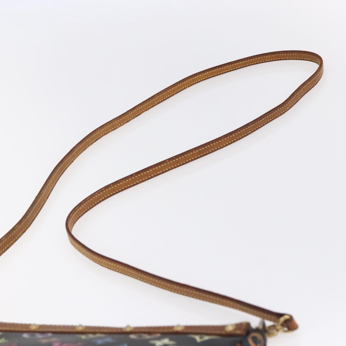 LOUIS VUITTON Multicolor Pochette Accessoires Pouch Black M92648 LV Auth yk19799