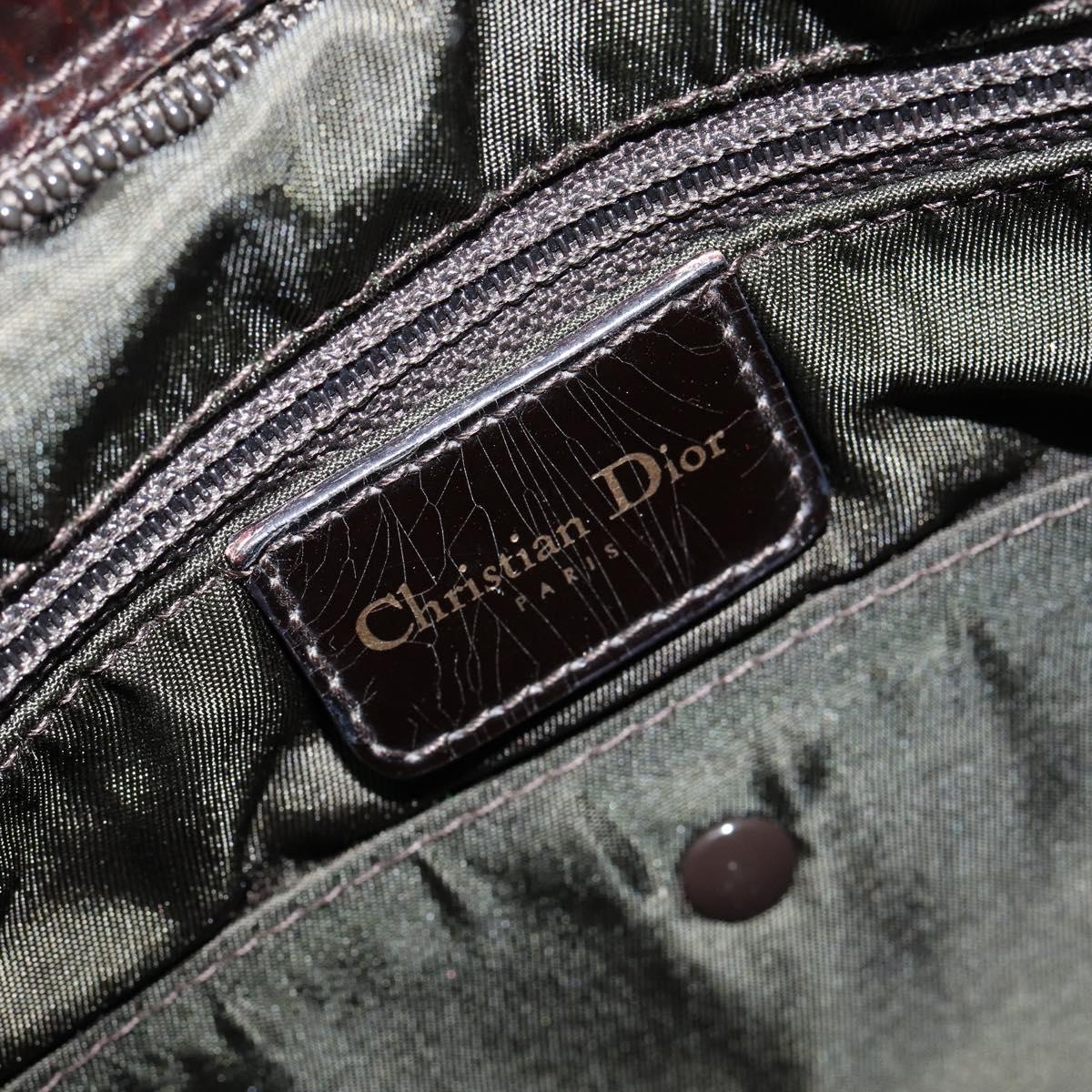 Christian Dior Double Saddle bag Trotter Canvas Hand Bag Brown Gold Auth yk19802