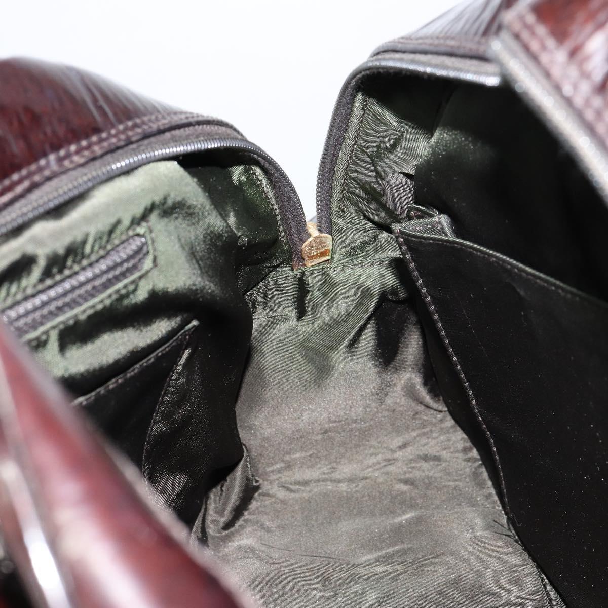 Christian Dior Double Saddle bag Trotter Canvas Hand Bag Brown Gold Auth yk19802