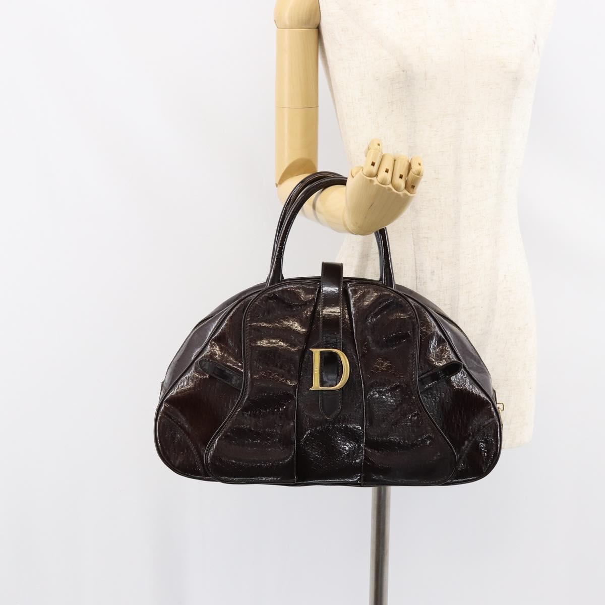Christian Dior Double Saddle bag Trotter Canvas Hand Bag Brown Gold Auth yk19802