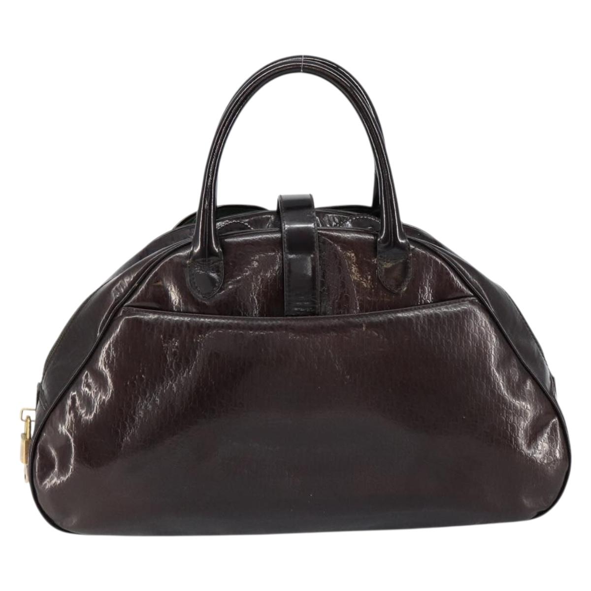 Christian Dior Double Saddle bag Trotter Canvas Hand Bag Brown Gold Auth yk19802