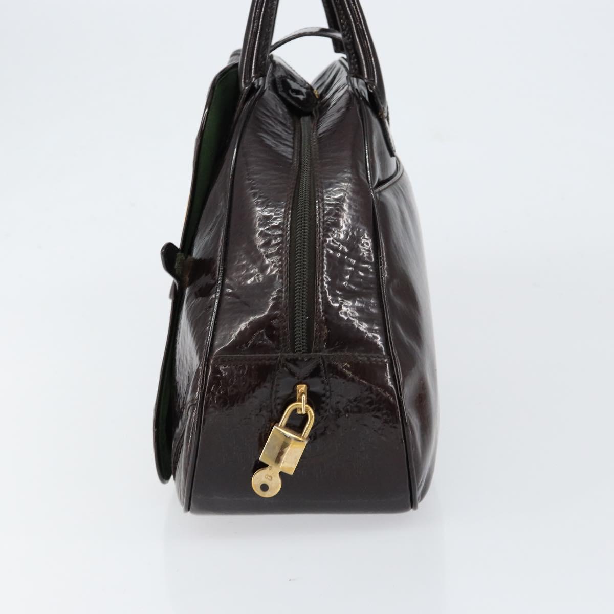 Christian Dior Double Saddle bag Trotter Canvas Hand Bag Brown Gold Auth yk19802