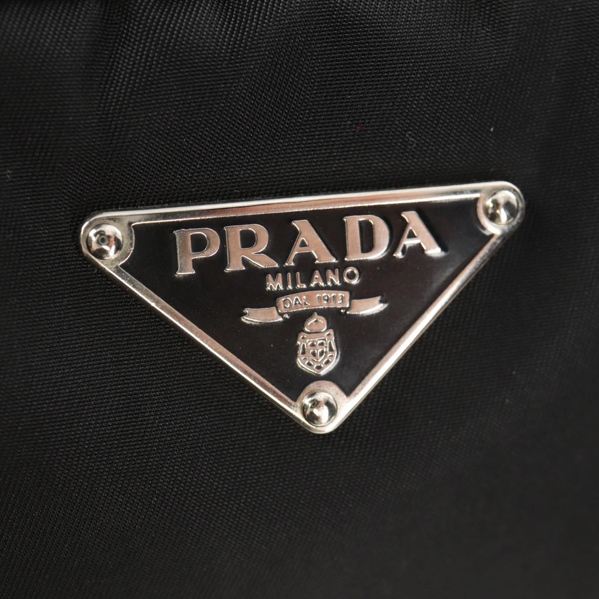 PRADA Shoulder Bag Nylon Black Silver Auth yk19806V