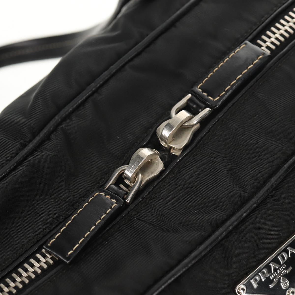 PRADA Shoulder Bag Nylon Black Silver Auth yk19806V