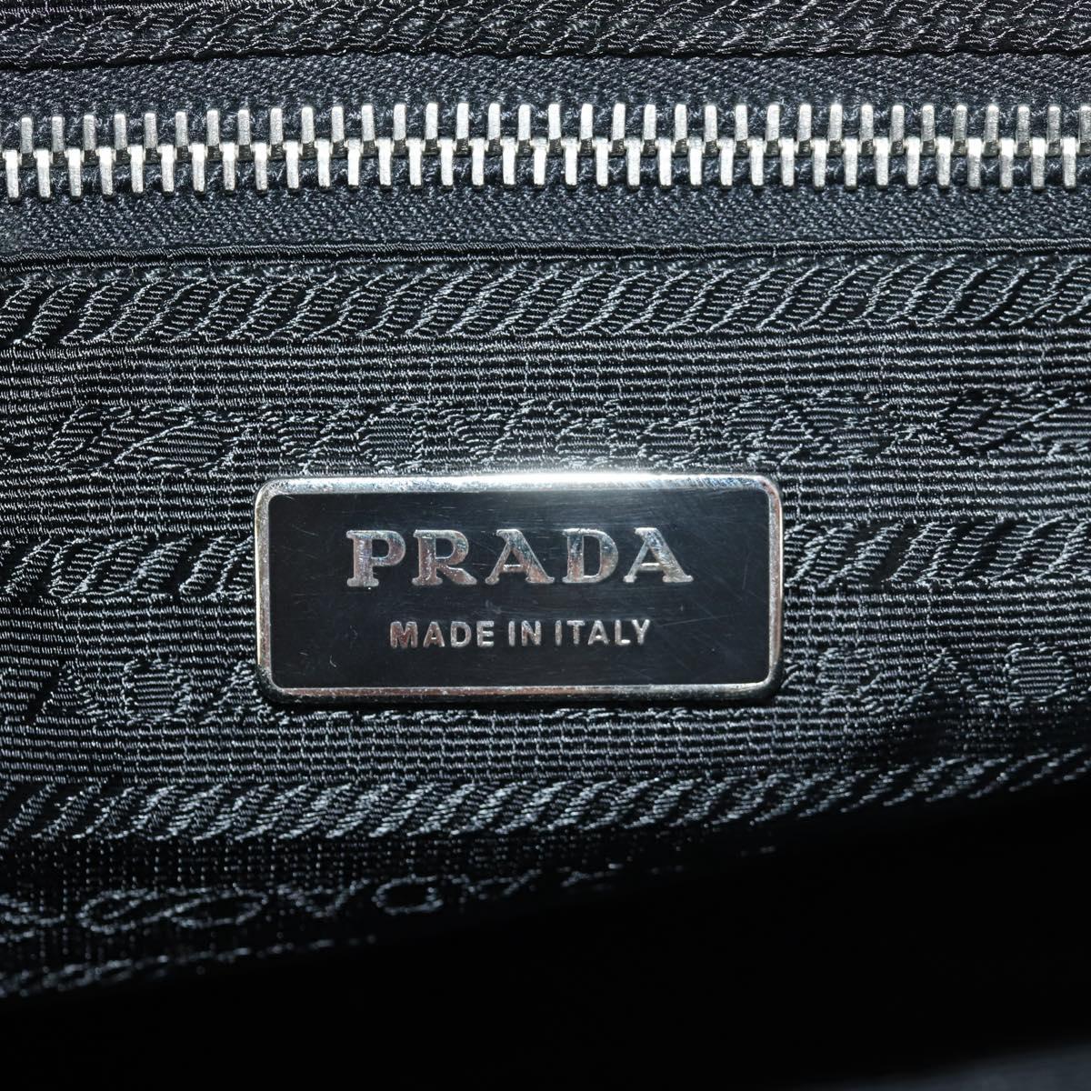 PRADA Shoulder Bag Nylon Black Silver Auth yk19806V