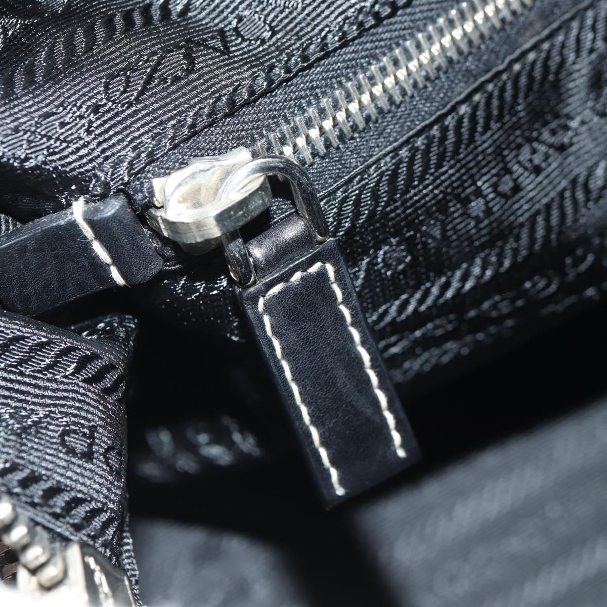 PRADA Shoulder Bag Nylon Black Silver Auth yk19806V