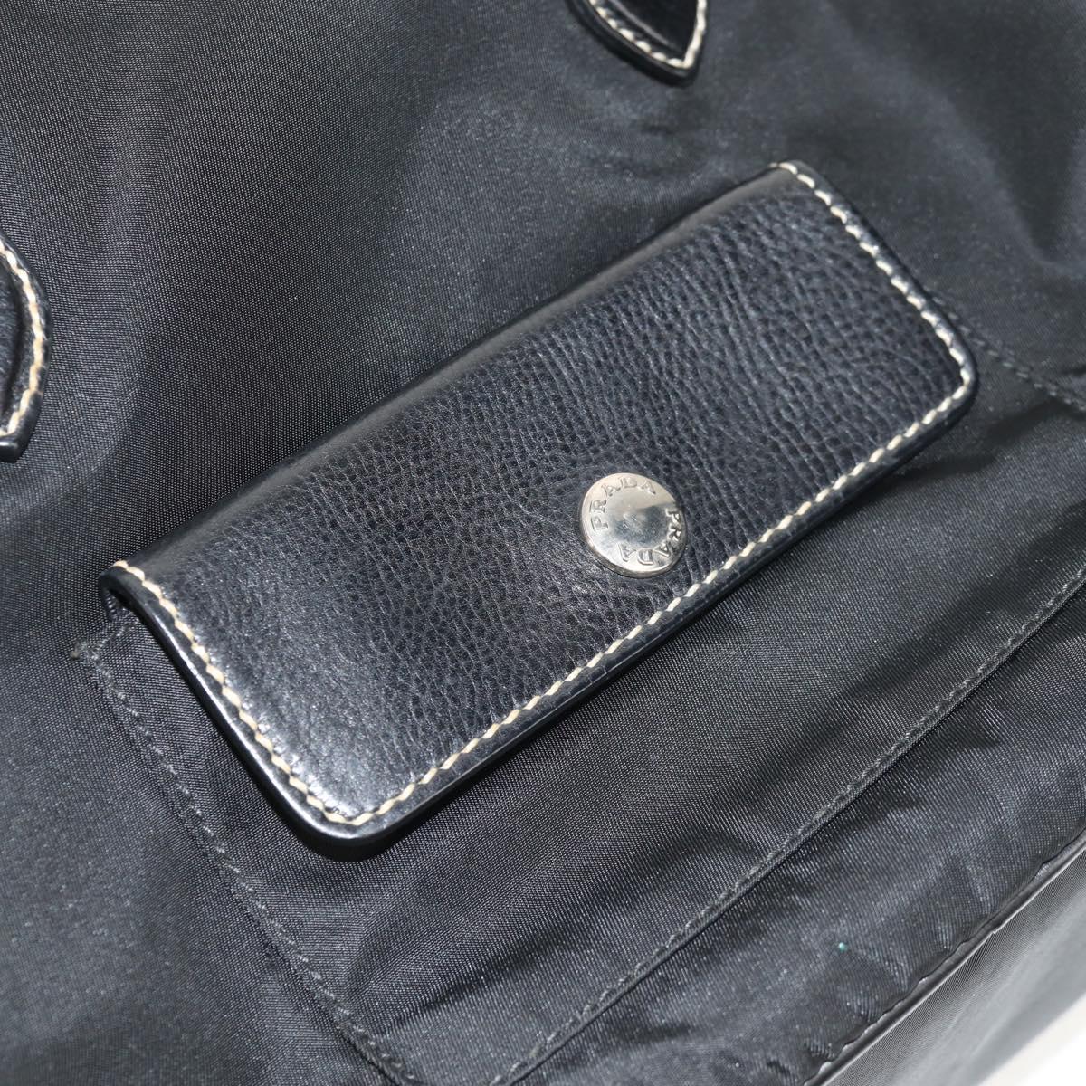 PRADA Shoulder Bag Nylon Black Silver Auth yk19806V