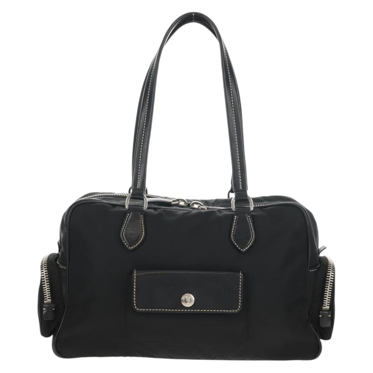 PRADA Shoulder Bag Nylon Black Silver Auth yk19806V