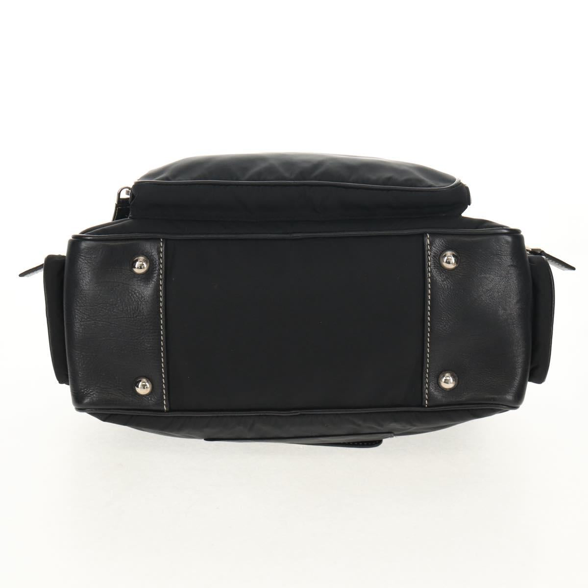 PRADA Shoulder Bag Nylon Black Silver Auth yk19806V