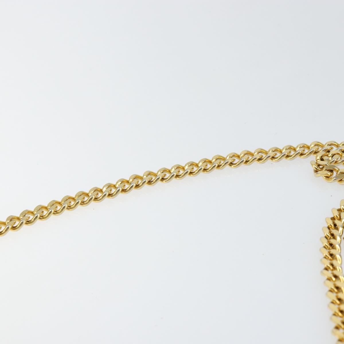 GUCCI Chain Shoulder Bag Leather Beige Gold Auth yk19810