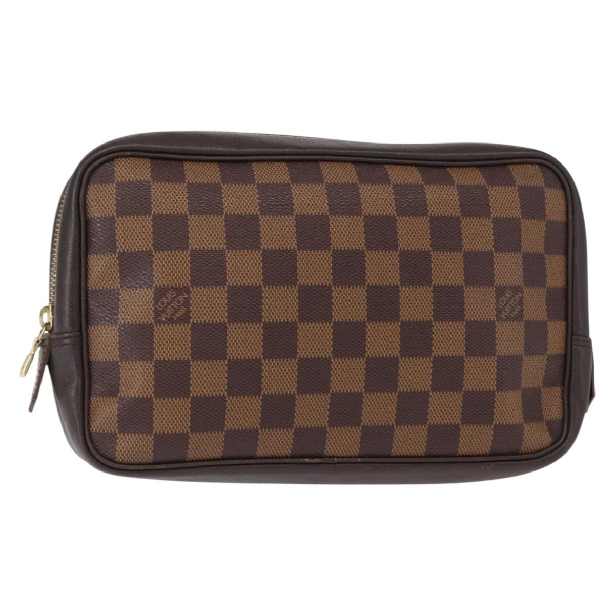 LOUIS VUITTON Damier Ebene Trousse Toilette 25 Clutch Bag N47624 LV Auth yk19812