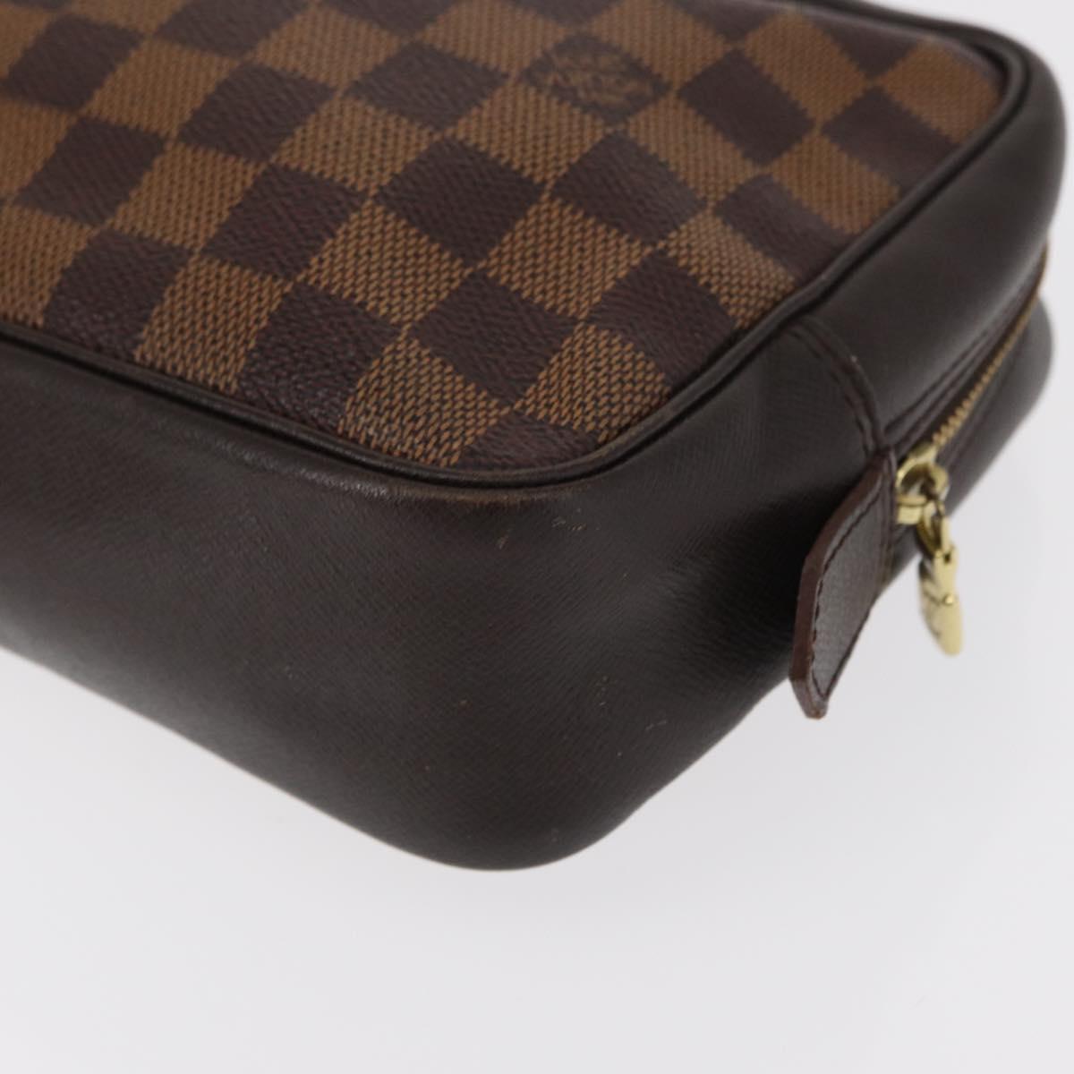 LOUIS VUITTON Damier Ebene Trousse Toilette 25 Clutch Bag N47624 LV Auth yk19812