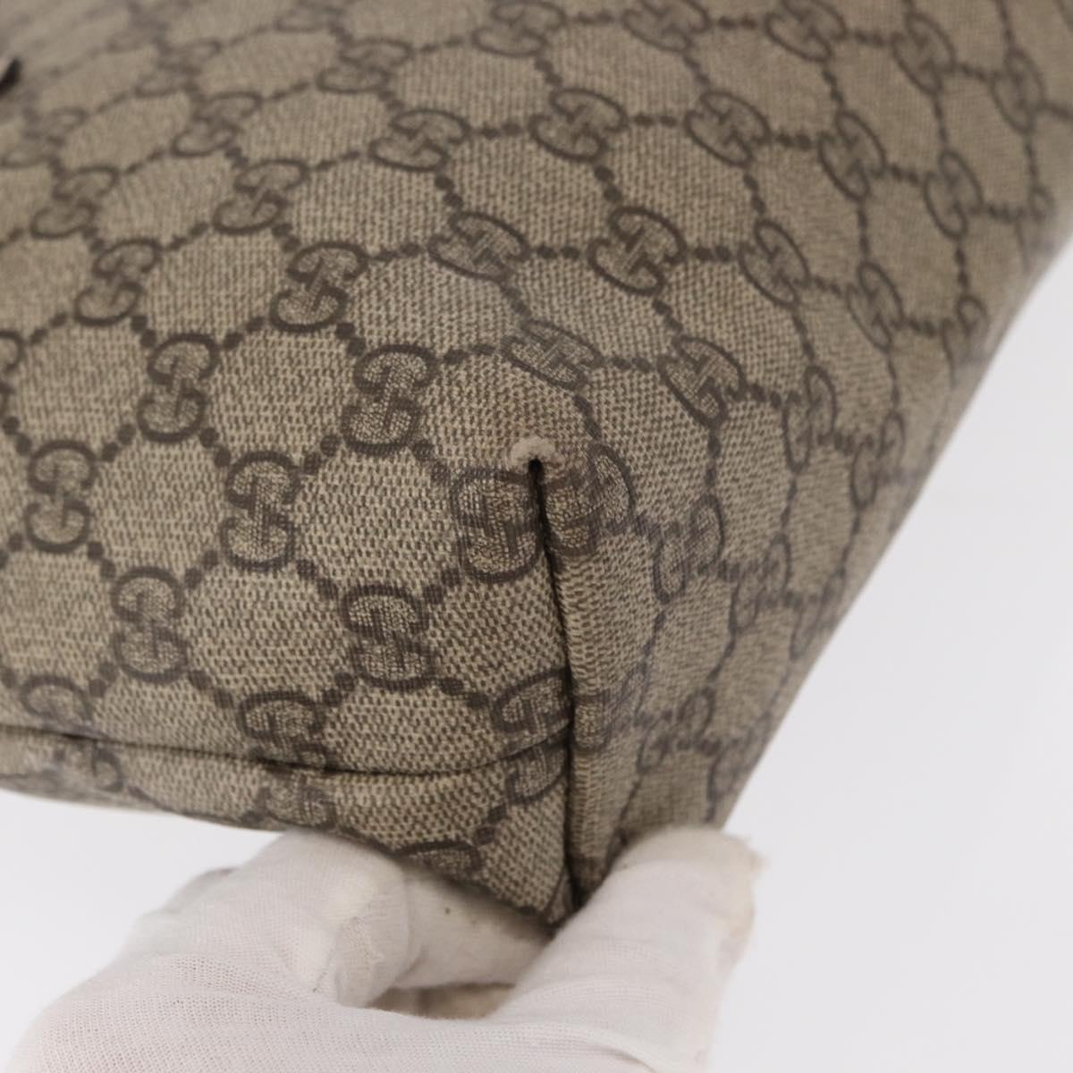 GUCCI GG Supreme Tote Bag PVC Beige 211138 Auth yk19814