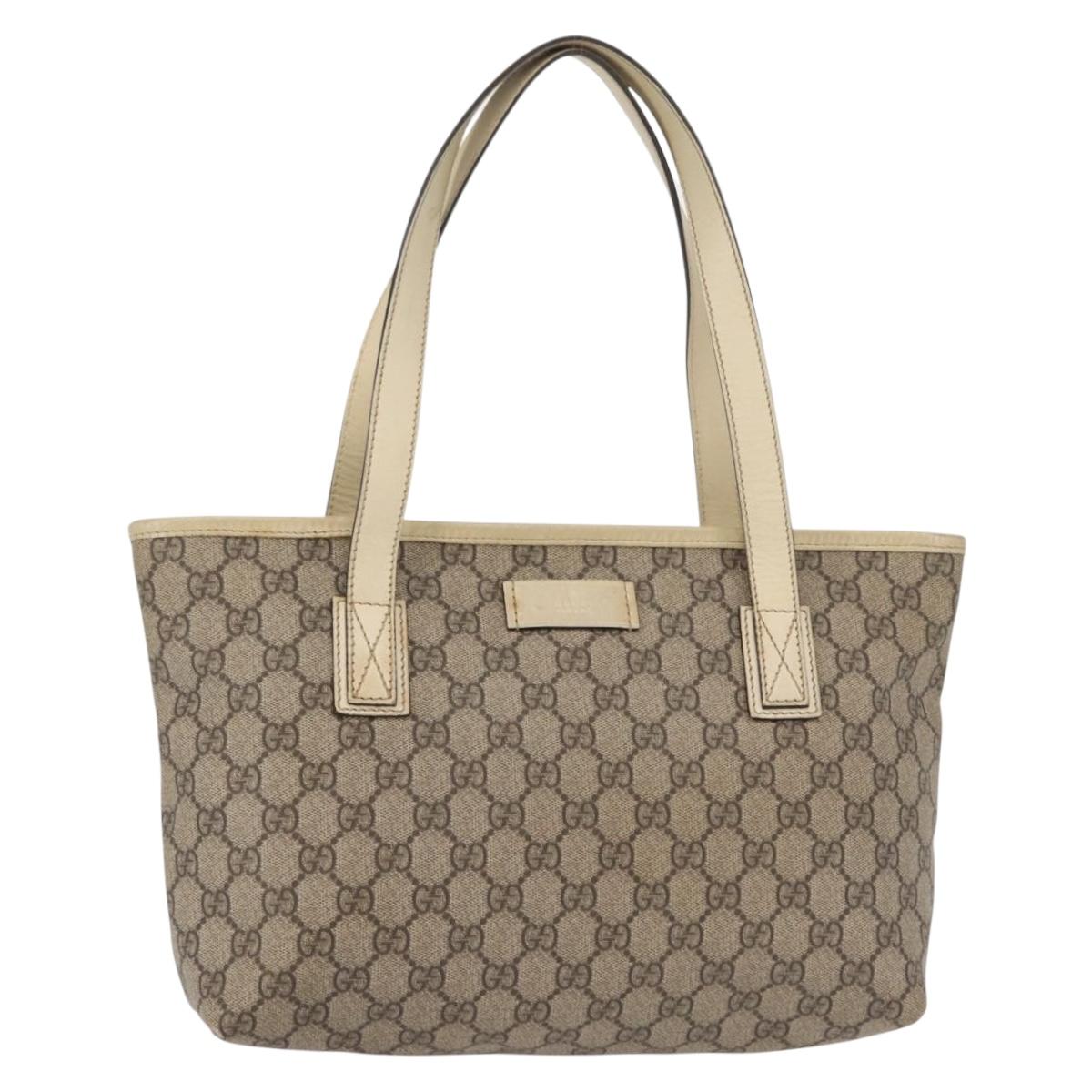 GUCCI GG Supreme Tote Bag PVC Beige 211138 Auth yk19814