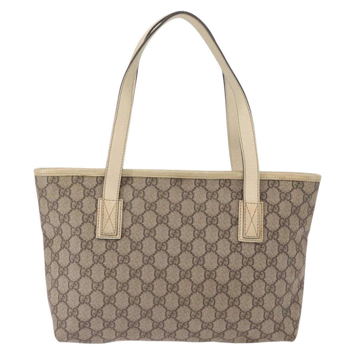 GUCCI GG Supreme Tote Bag PVC Beige 211138 Auth yk19814