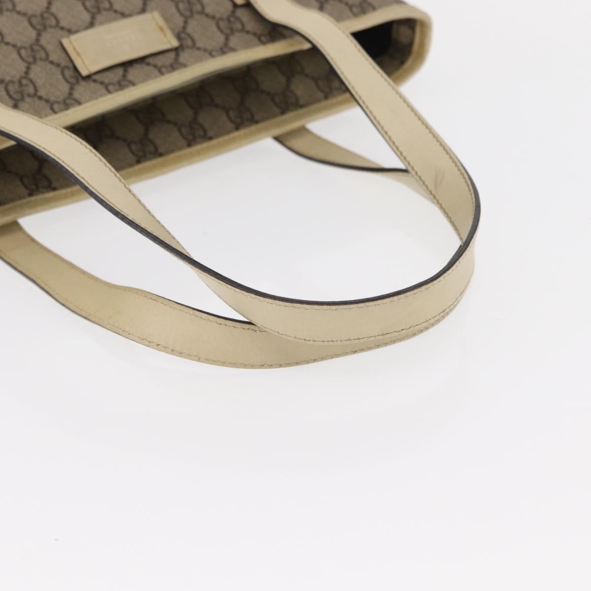 GUCCI GG Supreme Tote Bag PVC Beige 211138 Auth yk19814