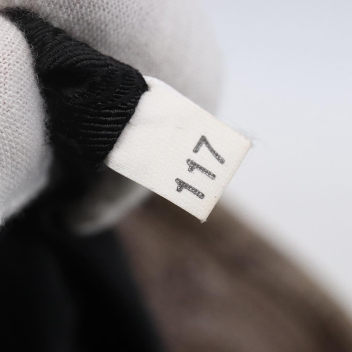 PRADA Tote Bag Leather Beige Silver Auth yk19816