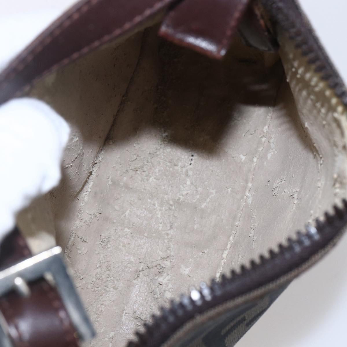 FENDI Zucca Canvas Hand Bag Black Brown Auth yk19821