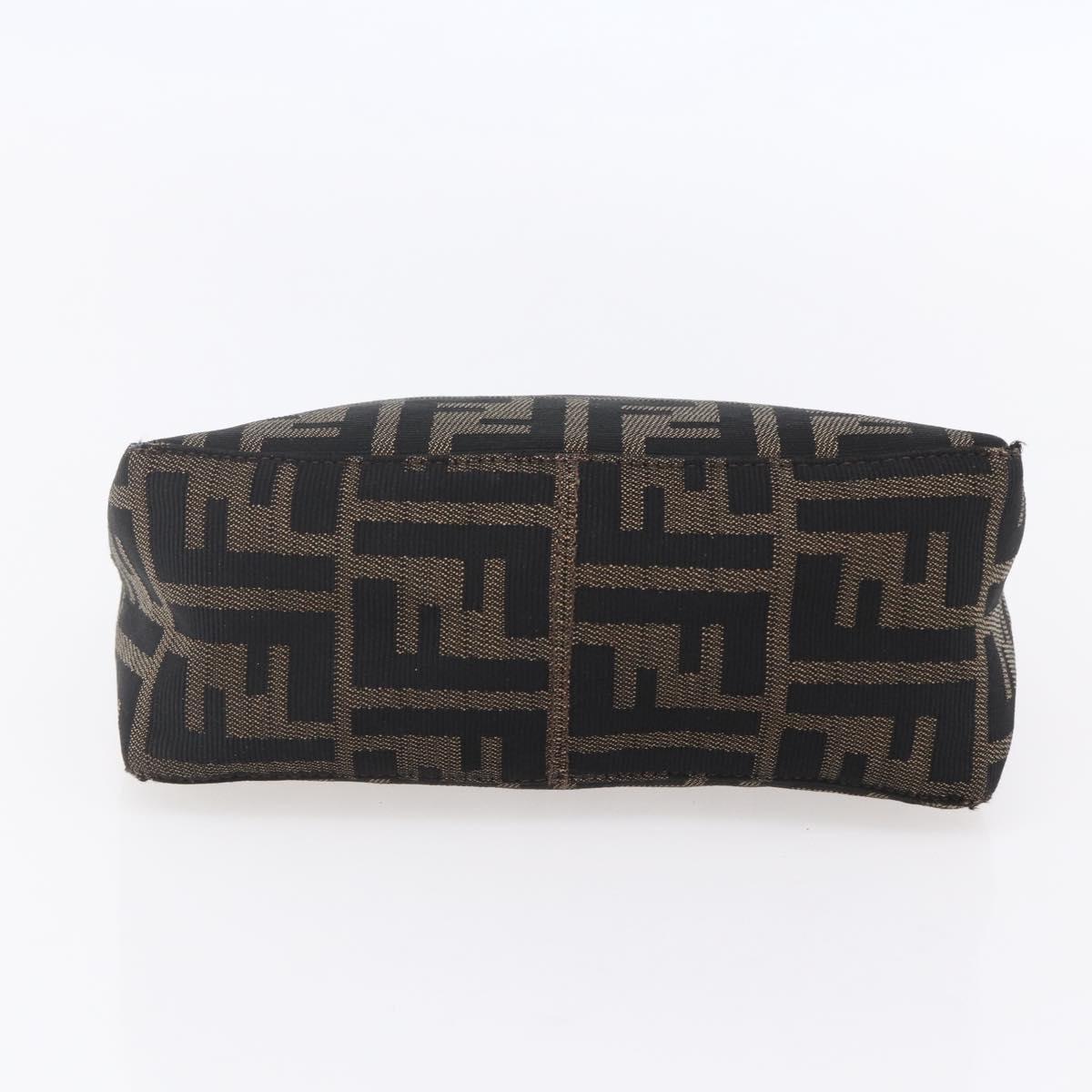 FENDI Zucca Canvas Hand Bag Black Brown Auth yk19821