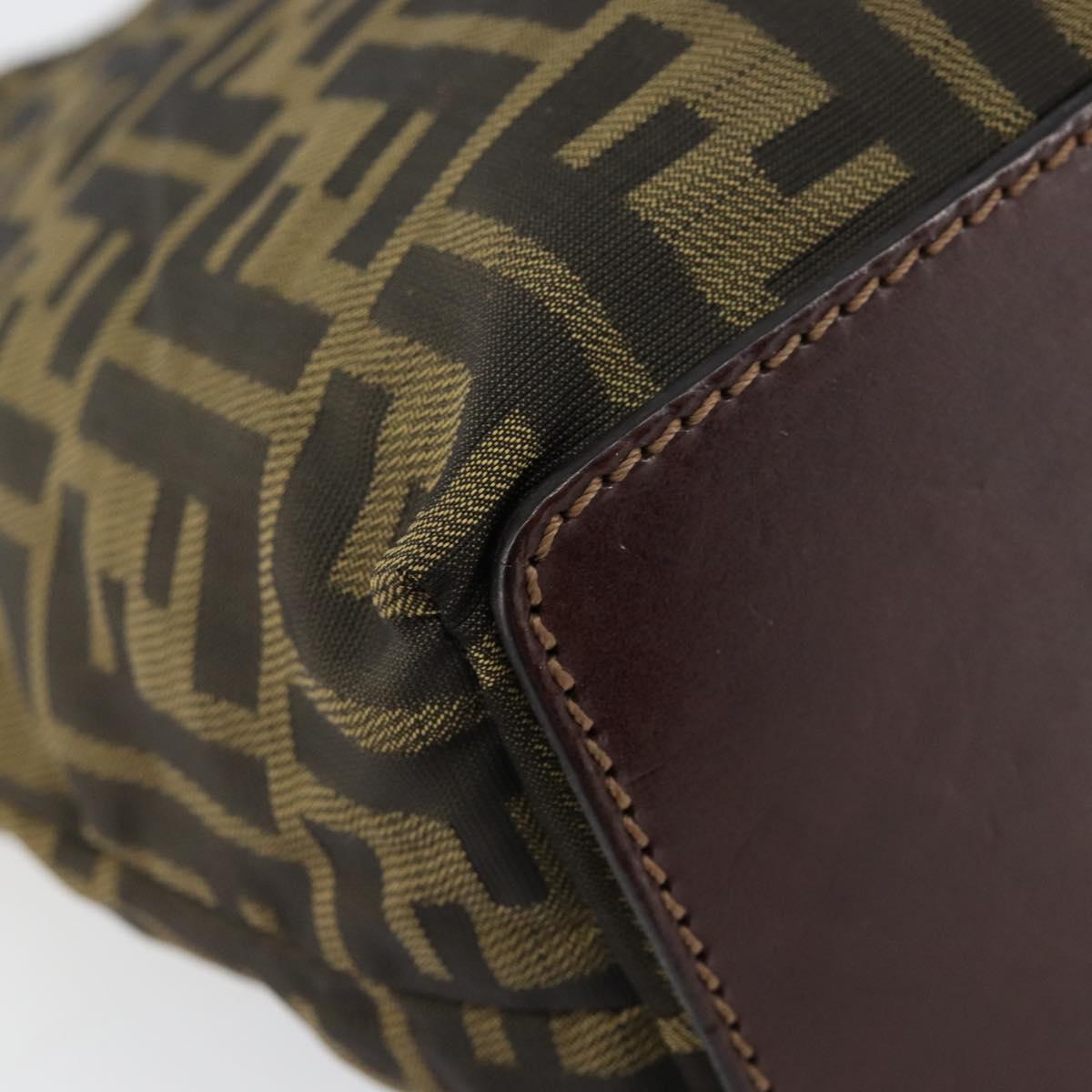 FENDI Zucca Canvas Hand Bag Black Brown Auth yk19822