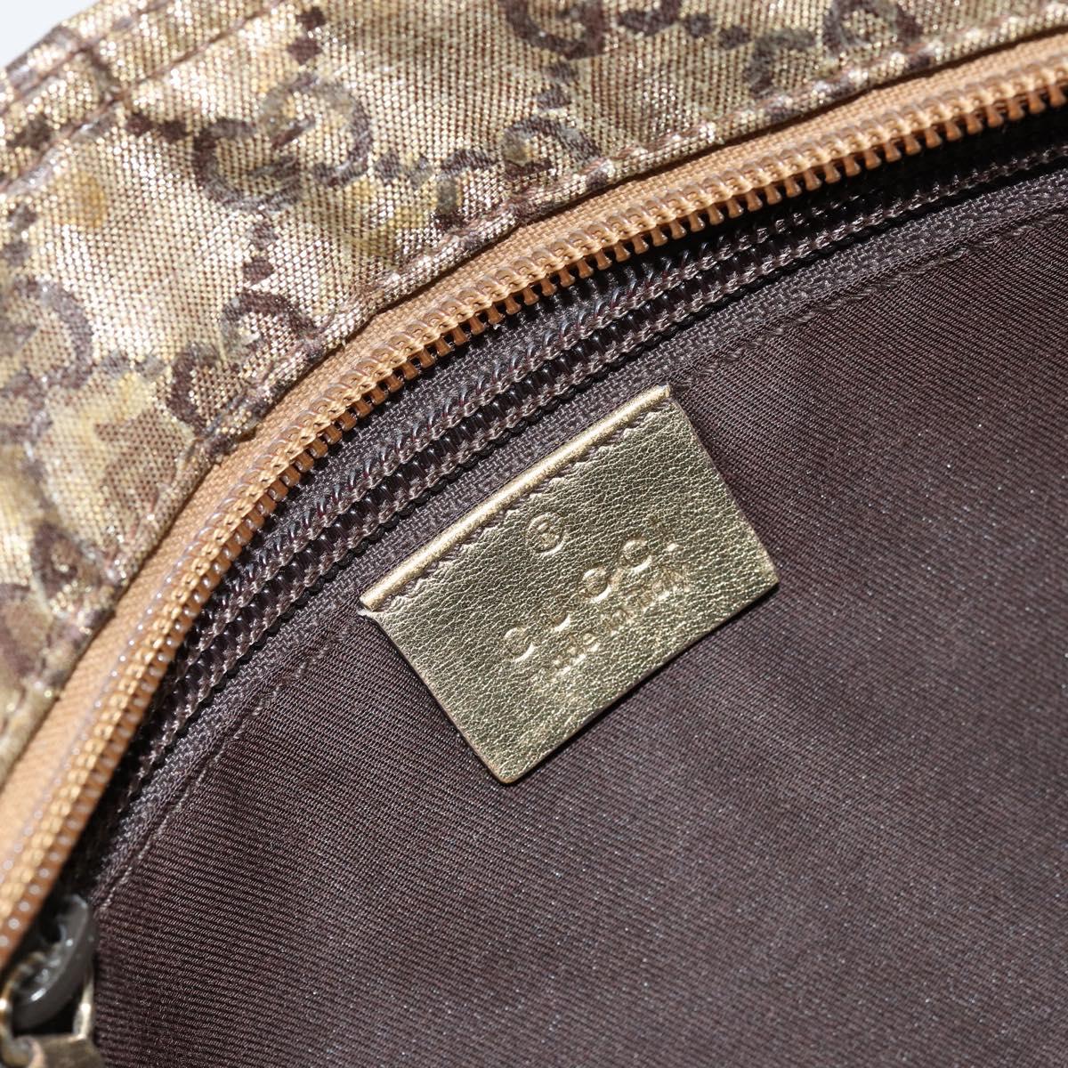 GUCCI GG Crystal Shoulder Bag Beige Gold 189749 Auth yk19824