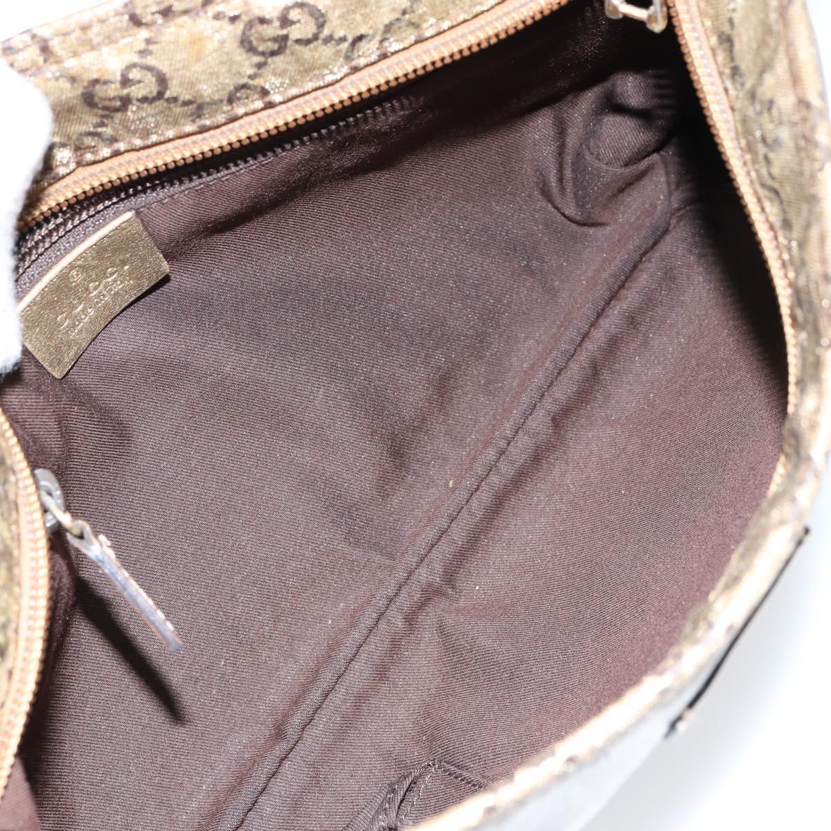 GUCCI GG Crystal Shoulder Bag Beige Gold 189749 Auth yk19824