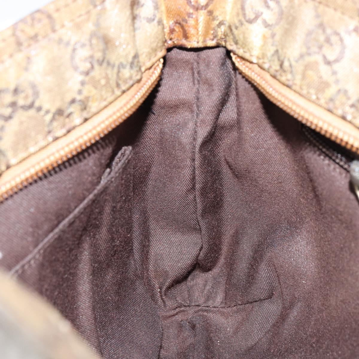 GUCCI GG Crystal Shoulder Bag Beige Gold 189749 Auth yk19824